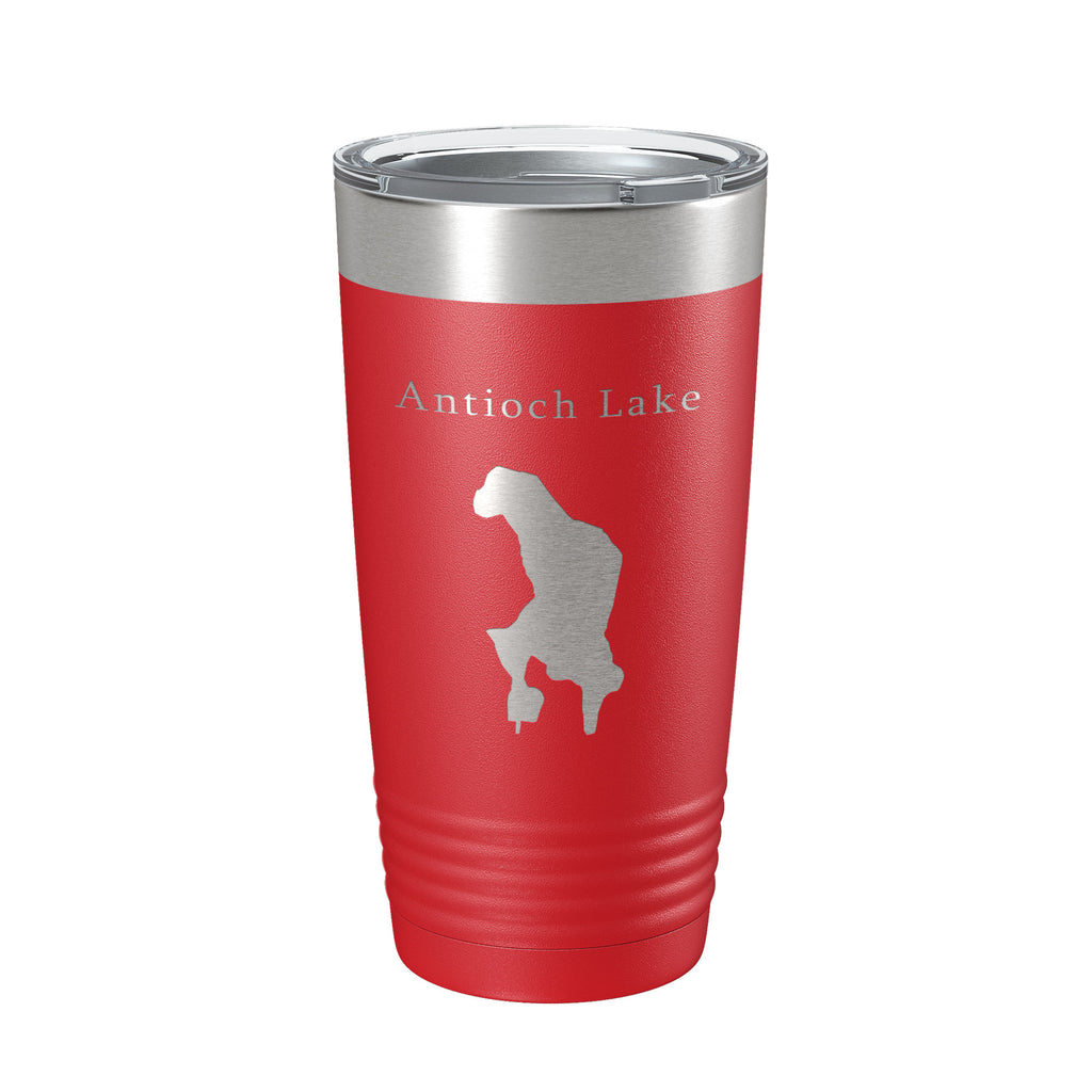 Antioch Lake Map Tumbler Travel Mug Insulated Laser Engraved Coffee Cup Illinois 20 oz