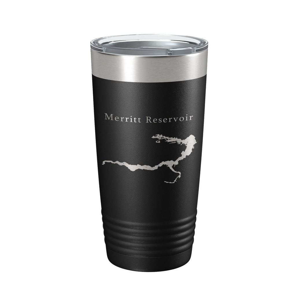 Merritt Reservoir Tumbler Lake Map Travel Mug Insulated Laser Engraved Coffee Cup Nebraska 20 oz