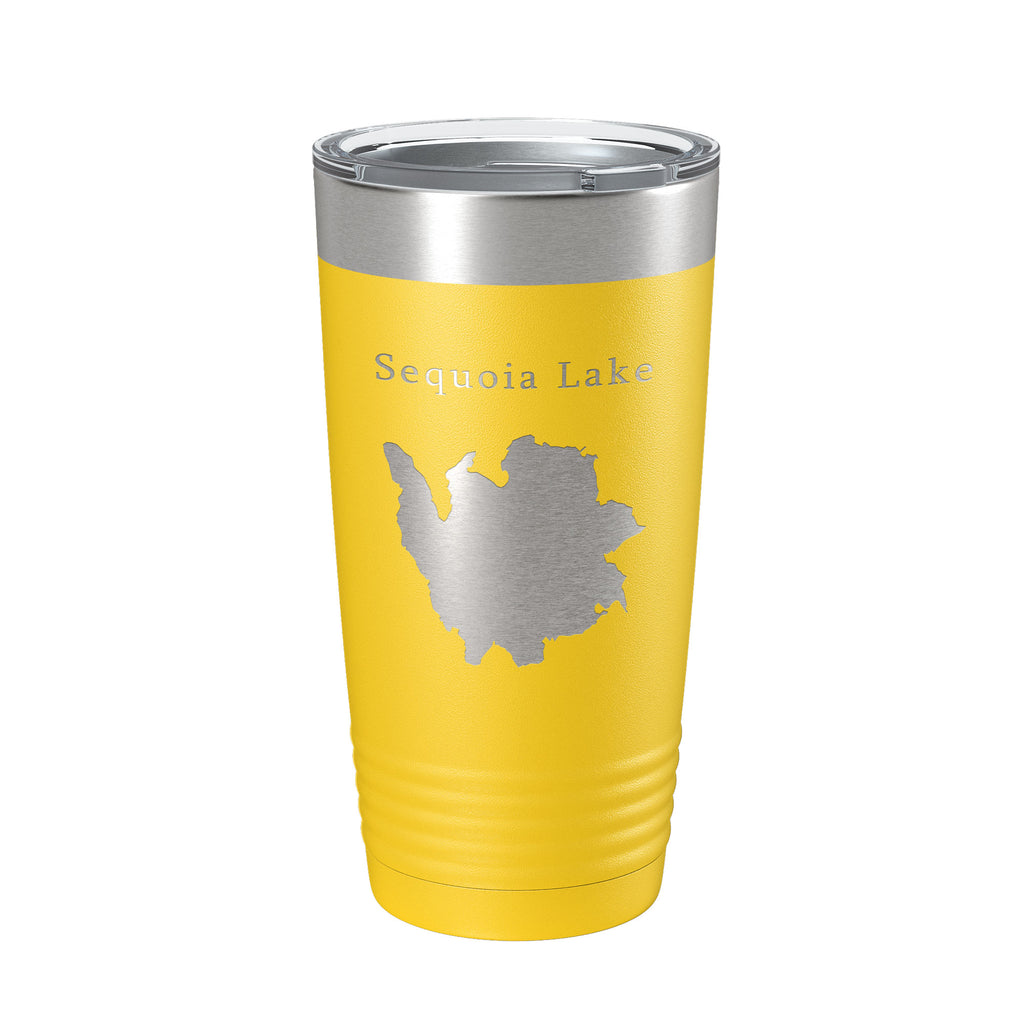 Sequoia Lake Map Tumbler Travel Mug Insulated Laser Engraved Coffee Cup California 20 oz