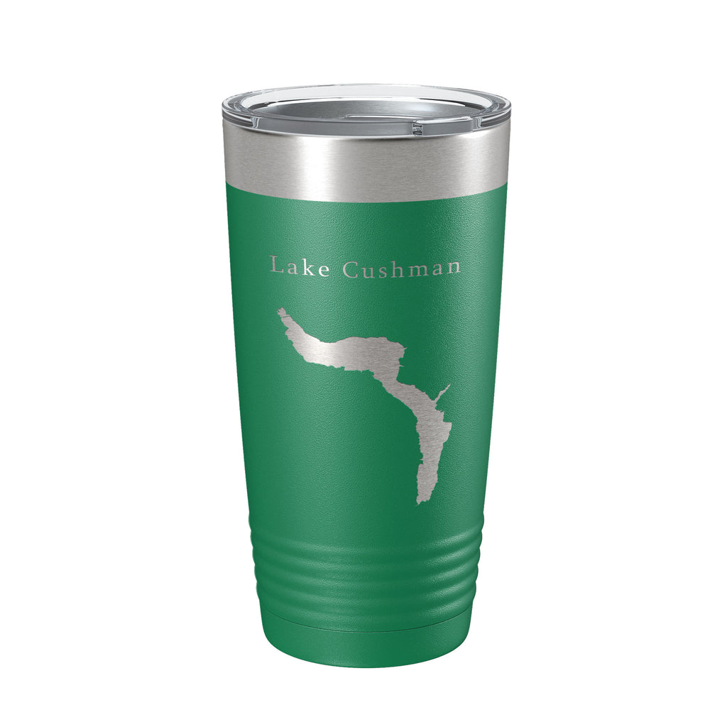 Lake Cushman Map Tumbler Travel Mug Insulated Laser Engraved Coffee Cup Washington 20 oz