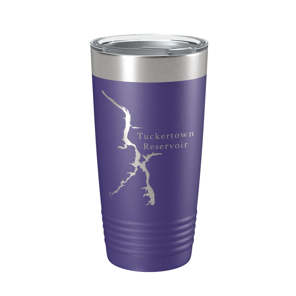 Tuckertown Reservoir Tumbler Lake Map Travel Mug Insulated Laser Engraved Coffee Cup North Carolina 20 oz