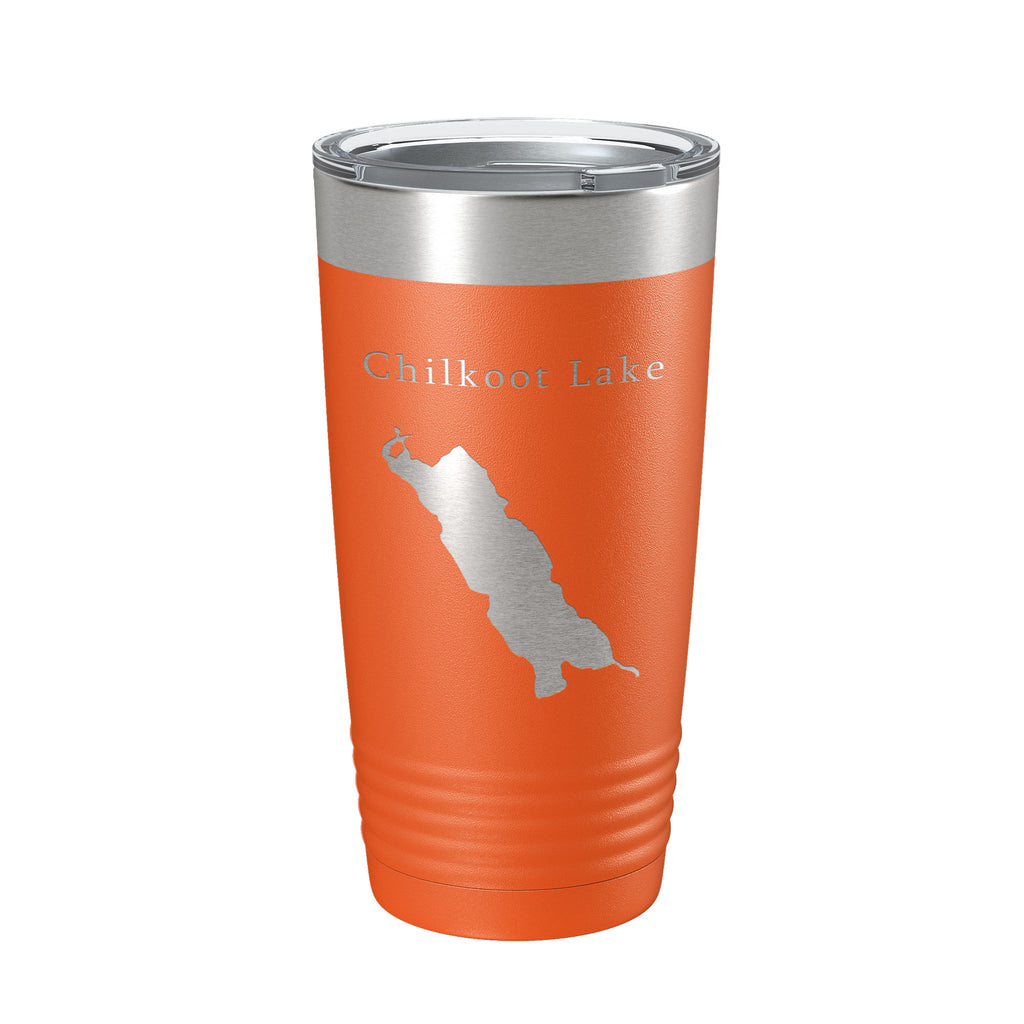 Chilkoot Lake Map Tumbler Travel Mug Insulated Laser Engraved Coffee Cup Alaska 20 oz