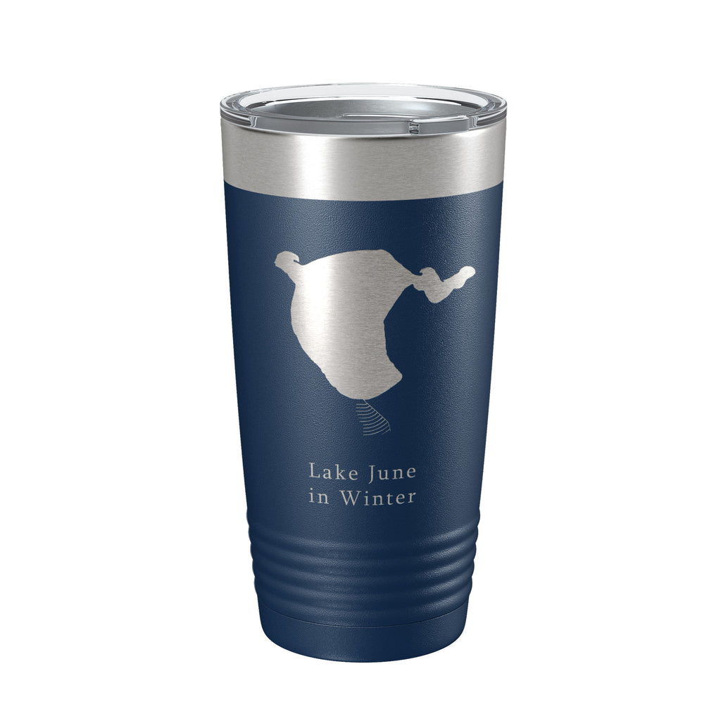 Lake June in Winter Map Tumbler Travel Mug Insulated Laser Engraved Coffee Cup Florida 20 oz