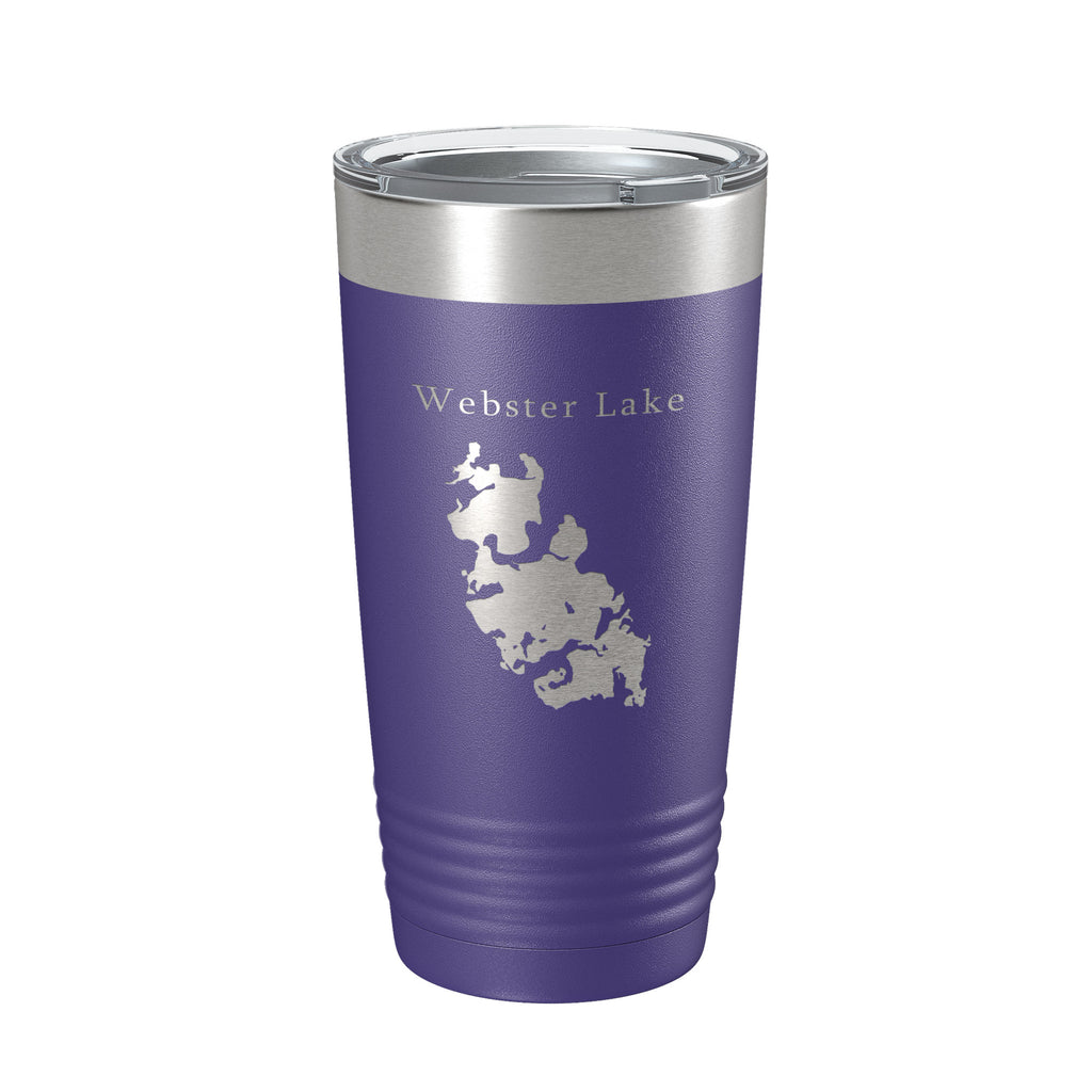 Webster Lake Map Tumbler Travel Mug Insulated Laser Engraved Coffee Cup Massachusetts 20 oz