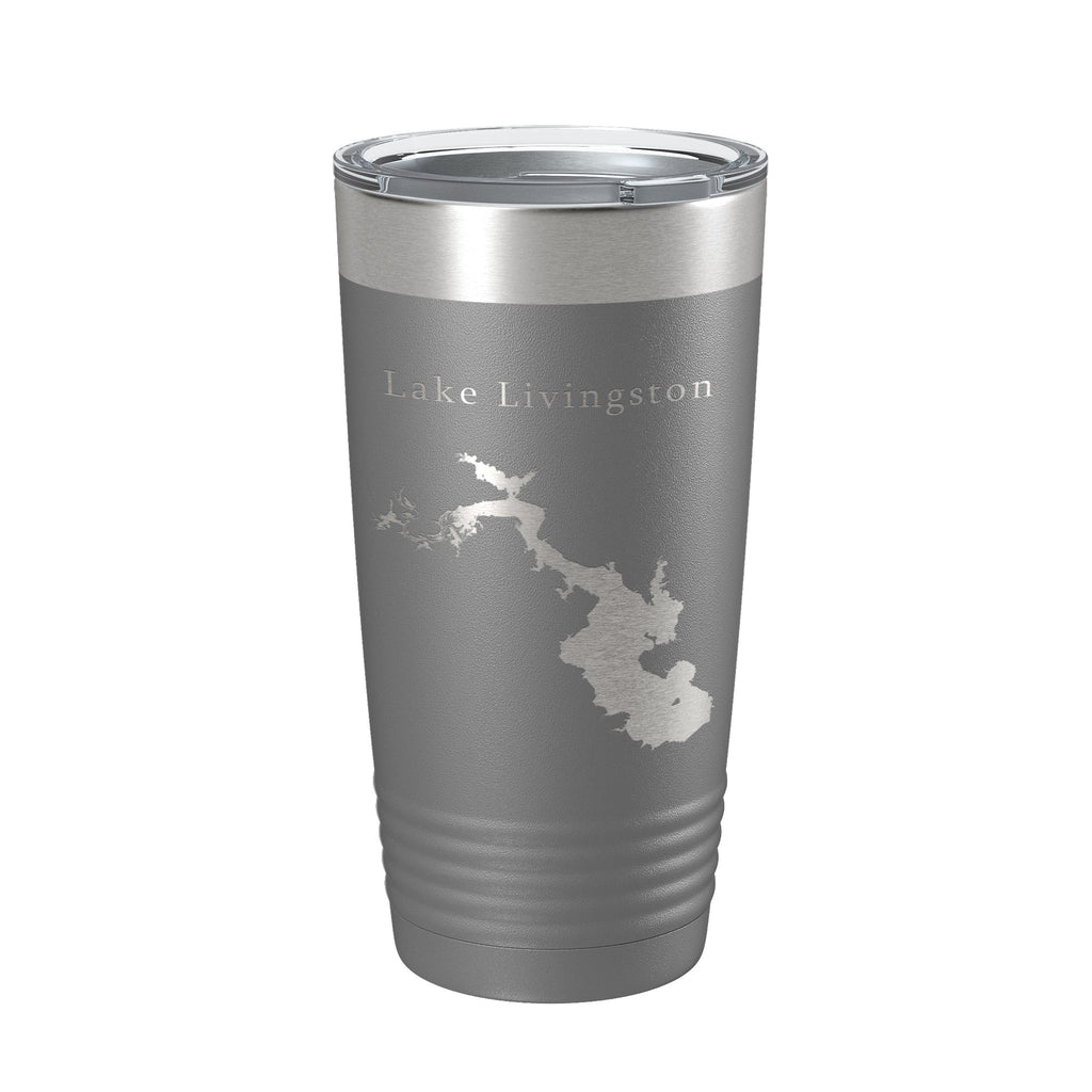 Lake Livingston Map Tumbler Travel Mug Insulated Laser Engraved Coffee Cup Texas 20 oz