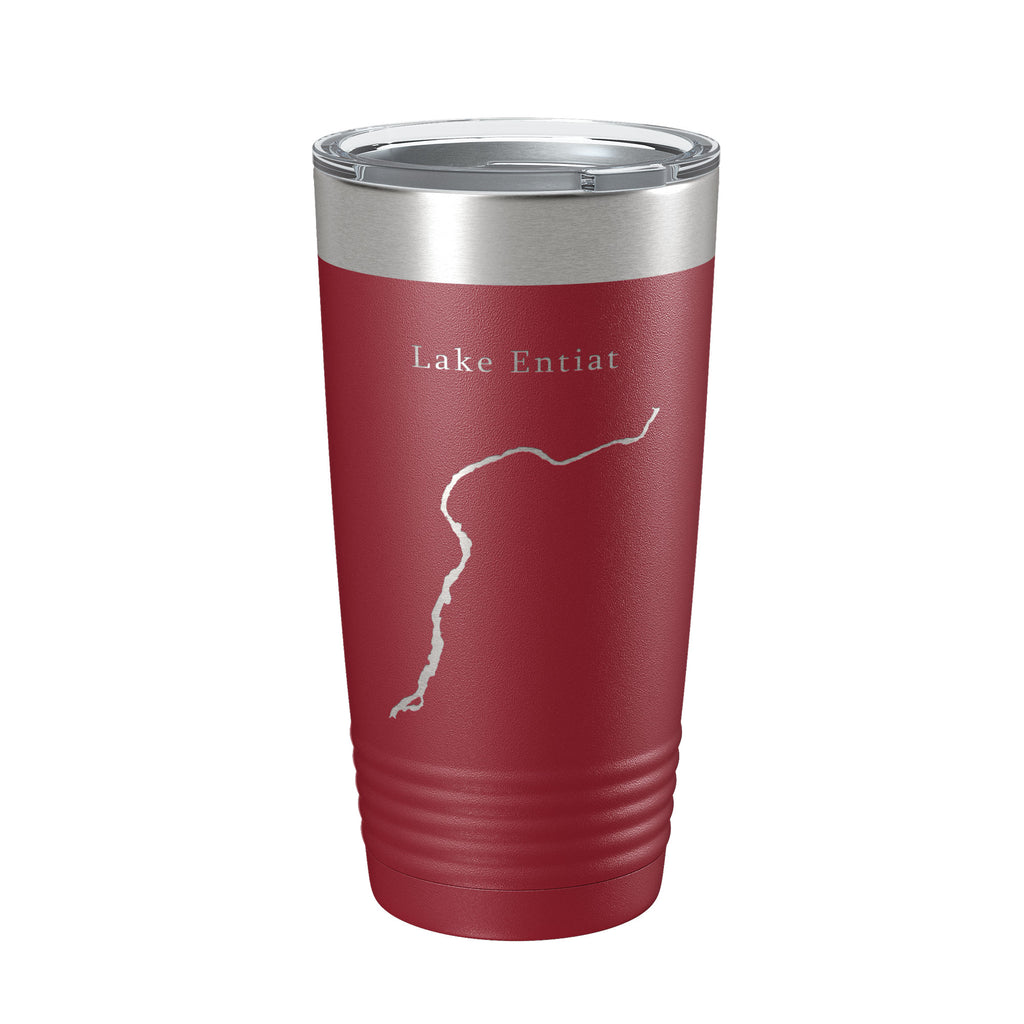 Lake Entiat Map Tumbler Travel Mug Insulated Laser Engraved Coffee Cup Washington 20 oz