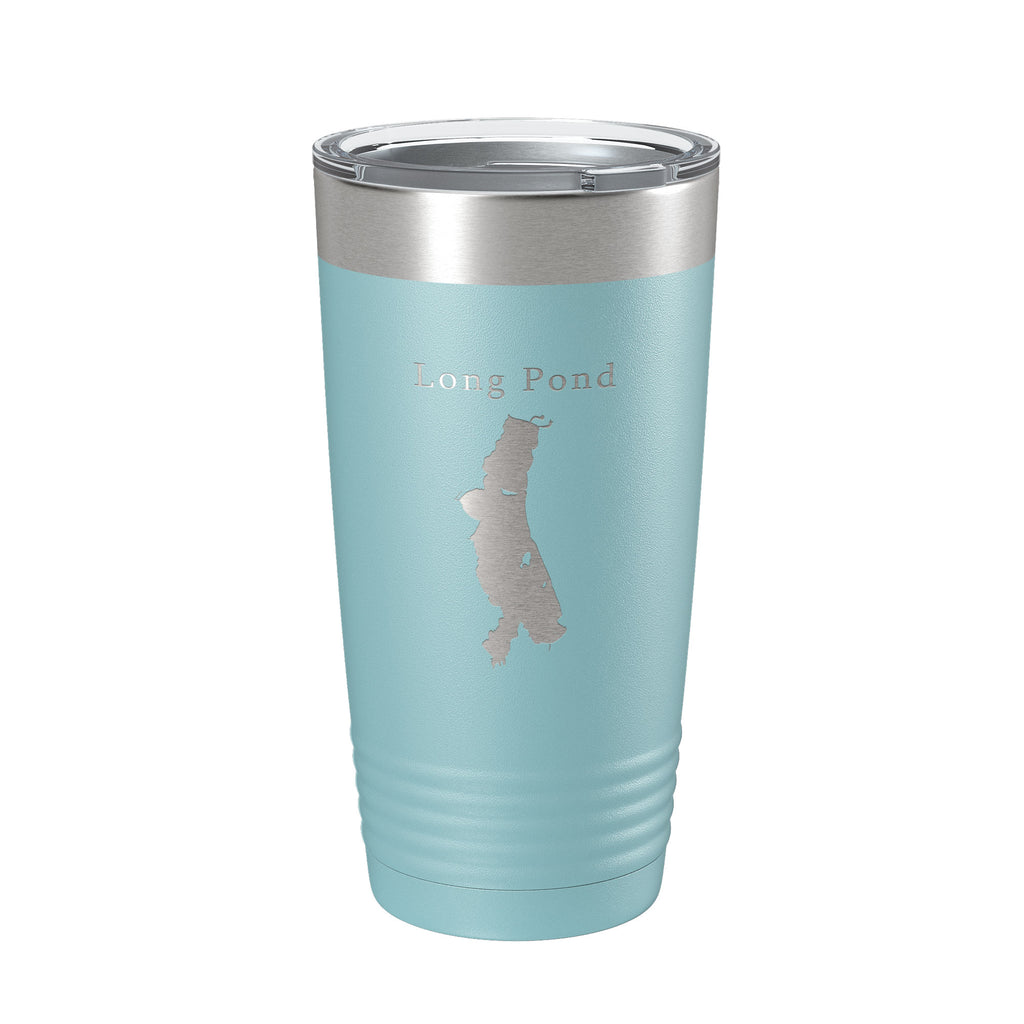 Long Pond Tumbler Lake Map Travel Mug Insulated Laser Engraved Coffee Cup Massachusetts 20 oz