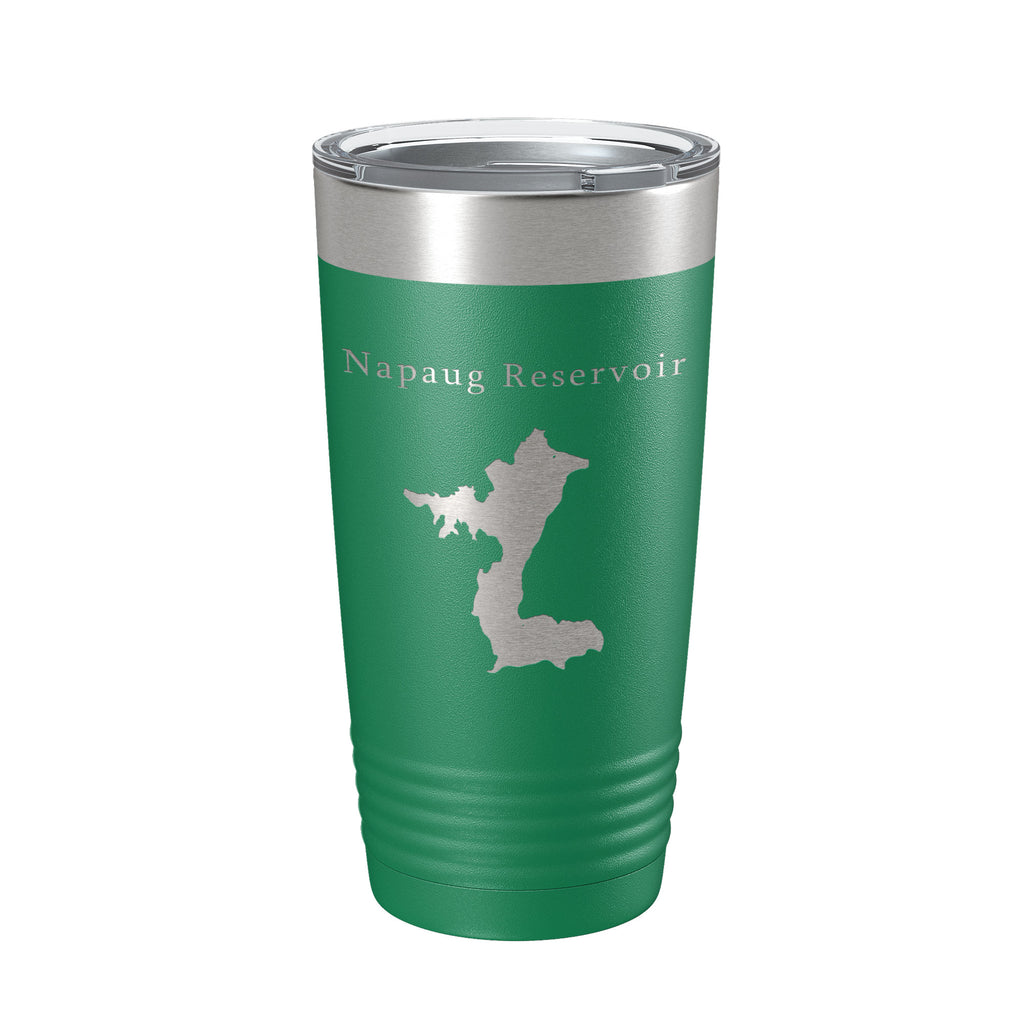 Napaug Reservoir Tumbler Lake Map Travel Mug Insulated Laser Engraved Coffee Cup Connecticut 20 oz