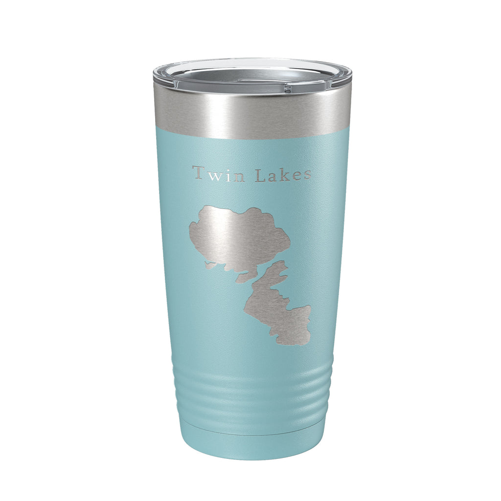 Twin Lakes Map Tumbler Travel Mug Insulated Laser Engraved Coffee Cup Idaho 20 oz