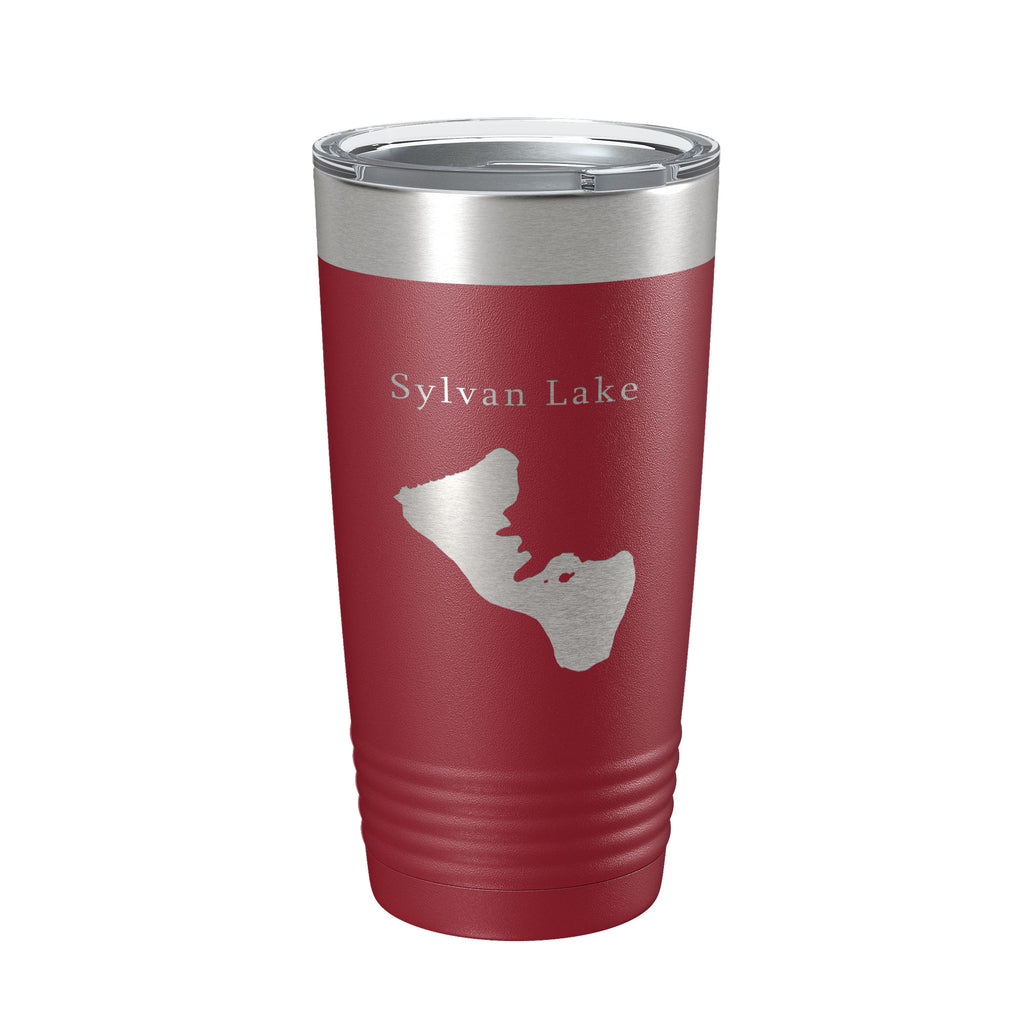 Sylvan Lake Map Tumbler Travel Mug Insulated Laser Engraved Coffee Cup Custer State Park South Dakota 20 oz