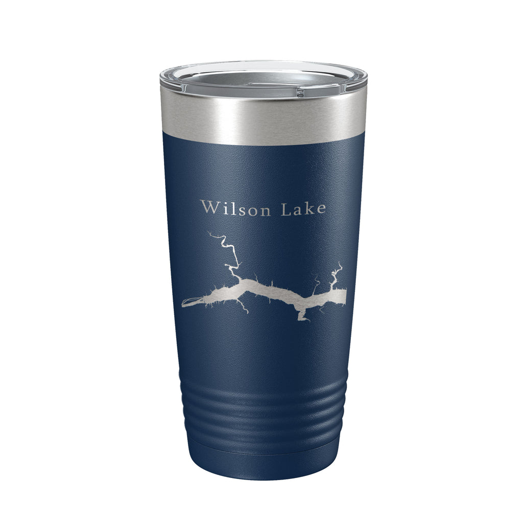 Wilson Lake Map Tumbler Travel Mug Insulated Laser Engraved Coffee Cup Alabama 20 oz