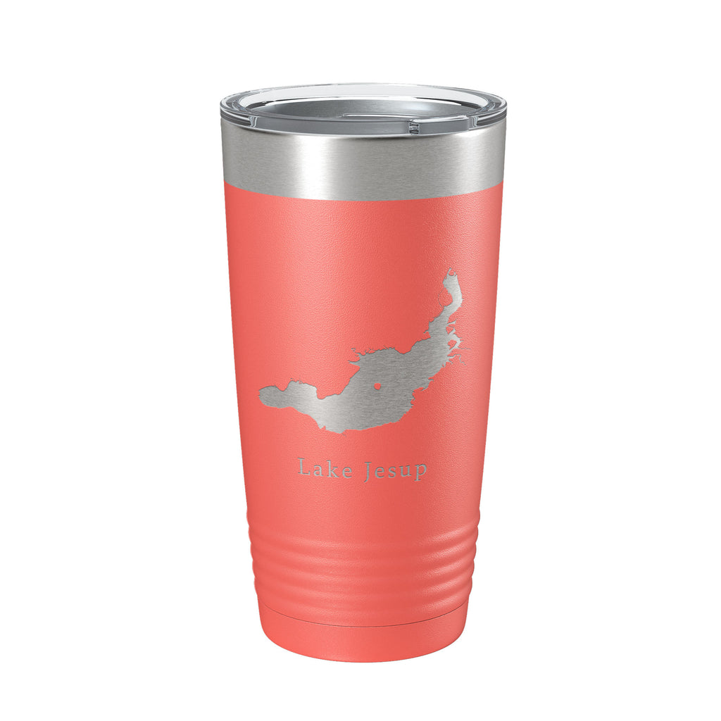 Lake Jesup Map Tumbler Travel Mug Insulated Laser Engraved Coffee Cup Florida 20 oz