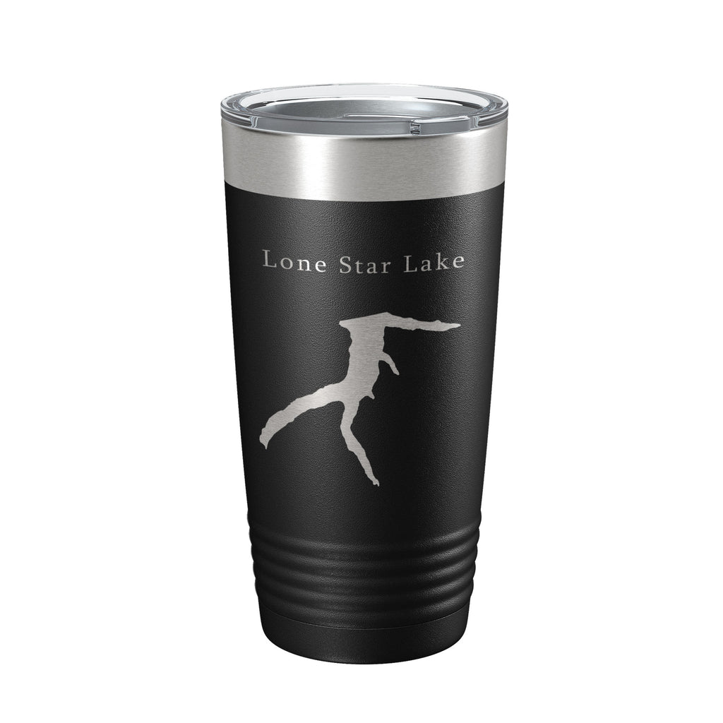 Lone Star Lake Map Tumbler Travel Mug Insulated Laser Engraved Coffee Cup Kansas 20 oz