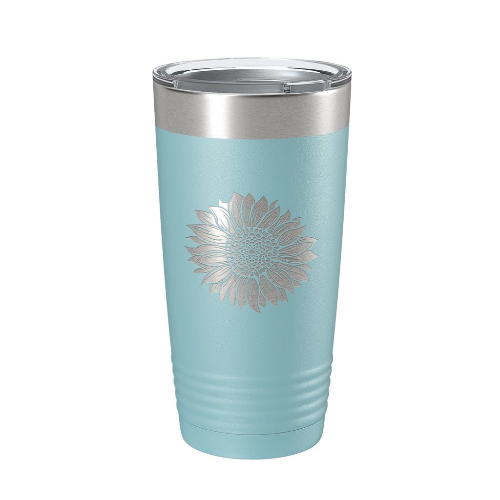 Sunflower Tumbler Sun Flower Travel Mug Gift For Women Insulated Laser Engraved Coffee Cup Birthday Mother's Day 20 oz