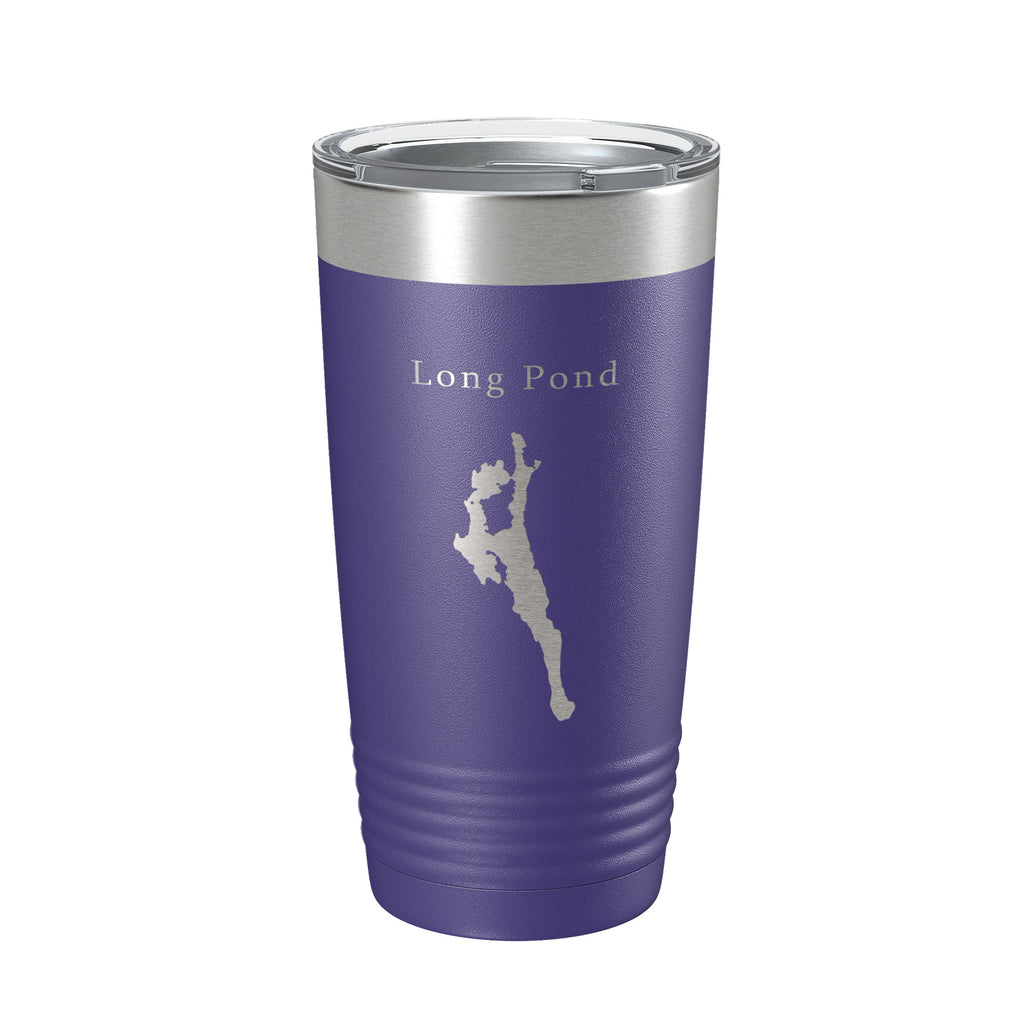 Long Pond Tumbler Lake Map Travel Mug Insulated Laser Engraved Coffee Cup Acadia Maine 20 oz