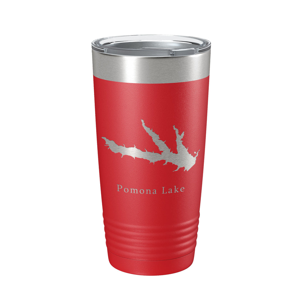 Pomona Lake Map Tumbler Travel Mug Insulated Laser Engraved Coffee Cup Kansas 20 oz