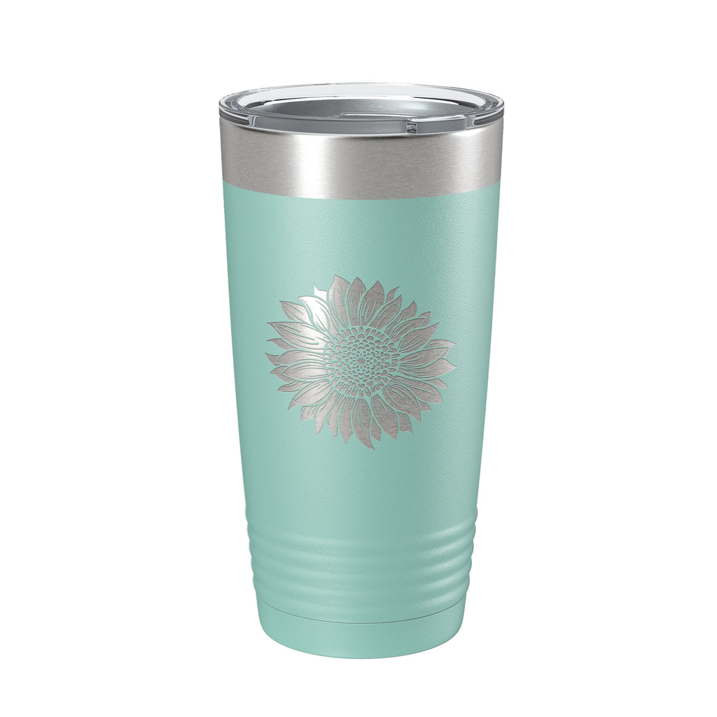 Sunflower Tumbler Sun Flower Travel Mug Gift For Women Insulated Laser Engraved Coffee Cup Birthday Mother's Day 20 oz