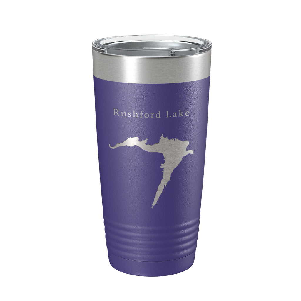 Rushford Lake Map Tumbler Travel Mug Insulated Laser Engraved Coffee Cup New York 20 oz