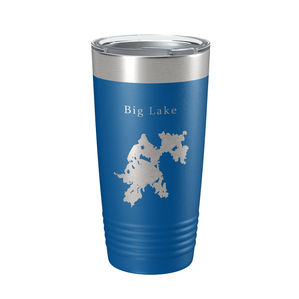 Big Lake Map Tumbler Travel Mug Insulated Laser Engraved Coffee Cup Maine 20 oz