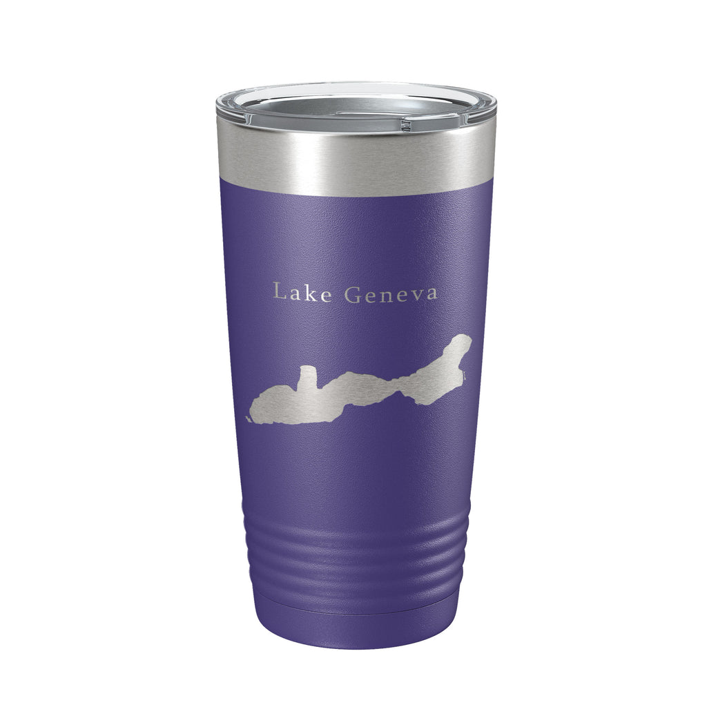 Lake Geneva Map Tumbler Travel Mug Insulated Laser Engraved Coffee Cup Wisconsin 20 oz