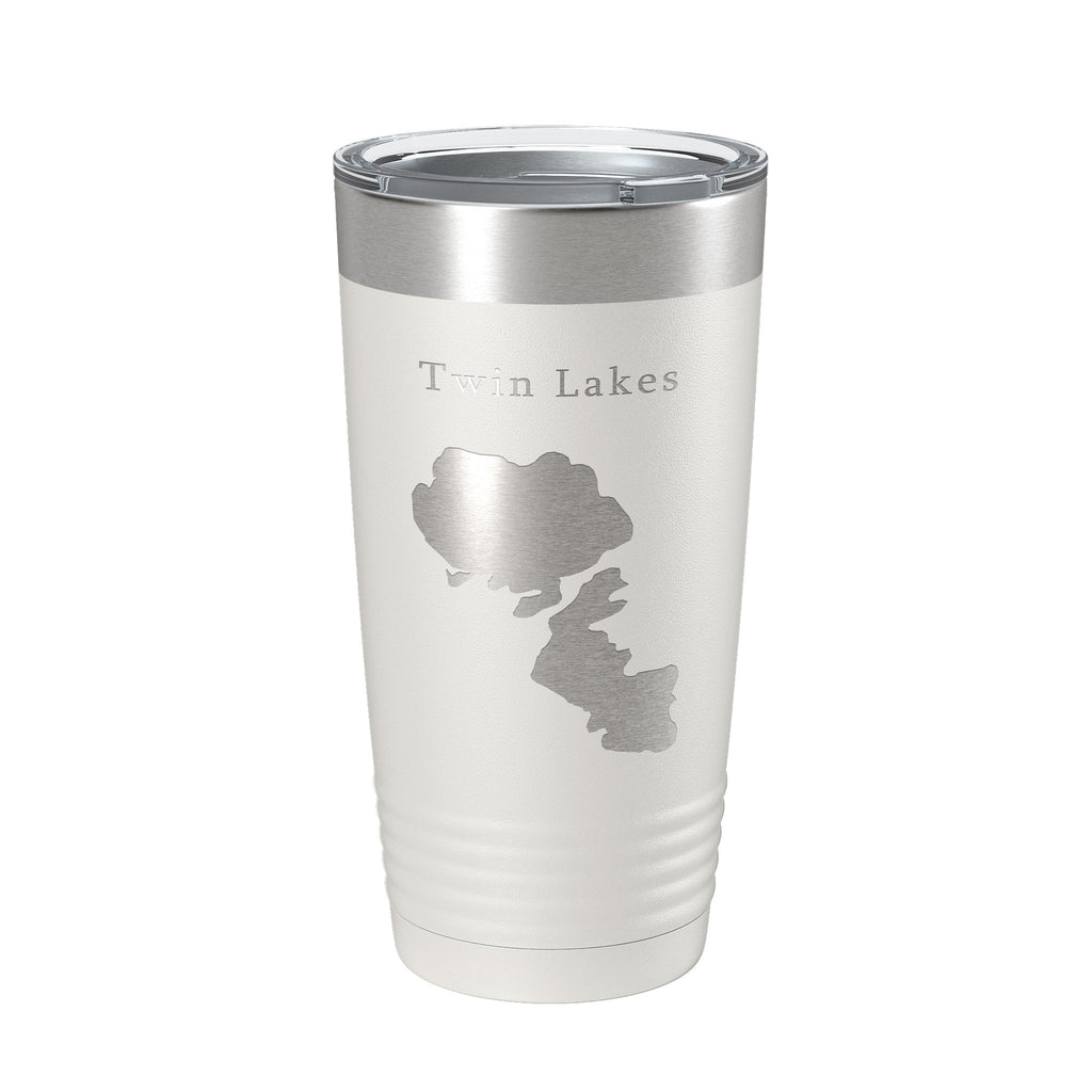 Twin Lakes Map Tumbler Travel Mug Insulated Laser Engraved Coffee Cup Idaho 20 oz