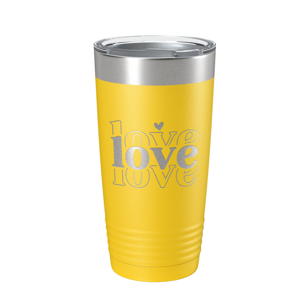 Love Love Love Tumbler Travel Mug Insulated Laser Engraved Coffee Cup 20 oz