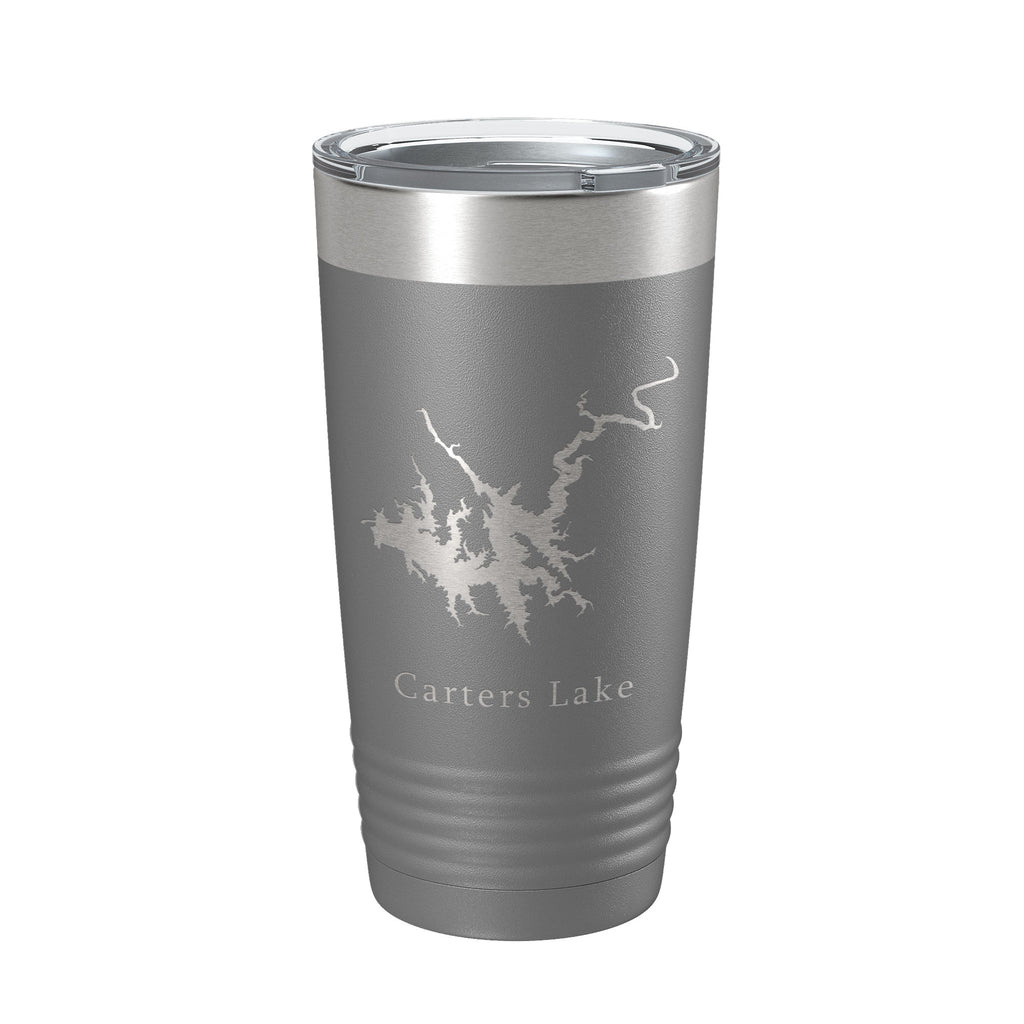 Carters Lake Map Tumbler Travel Mug Insulated Laser Engraved Coffee Cup Georgia 20 oz