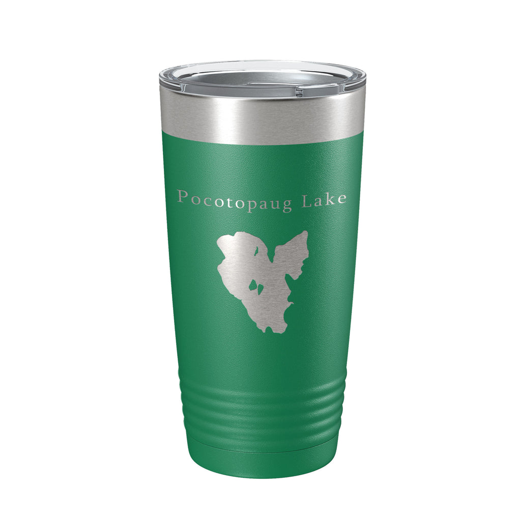 Pocotopaug Lake Map Tumbler Travel Mug Insulated Laser Engraved Coffee Cup Connecticut 20 oz