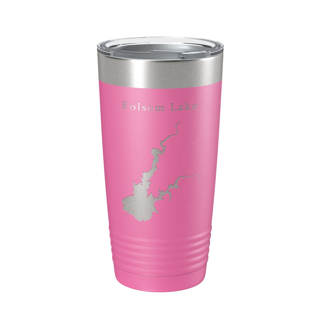 Folsom Lake Map Tumbler Travel Mug Insulated Laser Engraved Coffee Cup California 20 oz