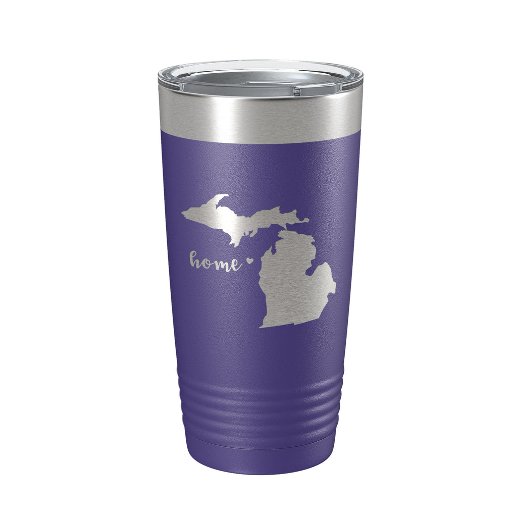 Michigan Tumbler Home State Travel Mug Insulated Laser Engraved Map Coffee Cup 20 oz