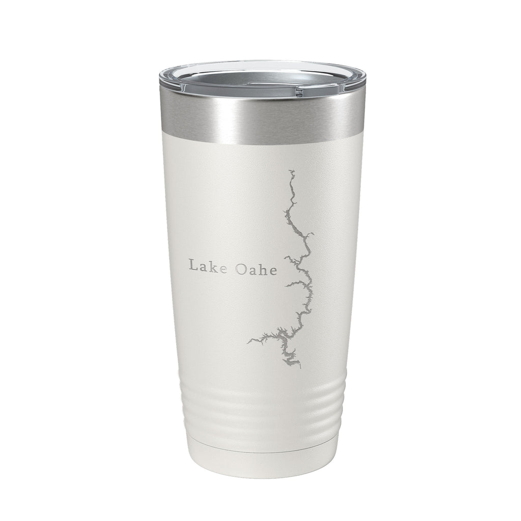 Lake Oahe Map Tumbler Travel Mug Insulated Laser Engraved Coffee Cup South Dakota 20 oz