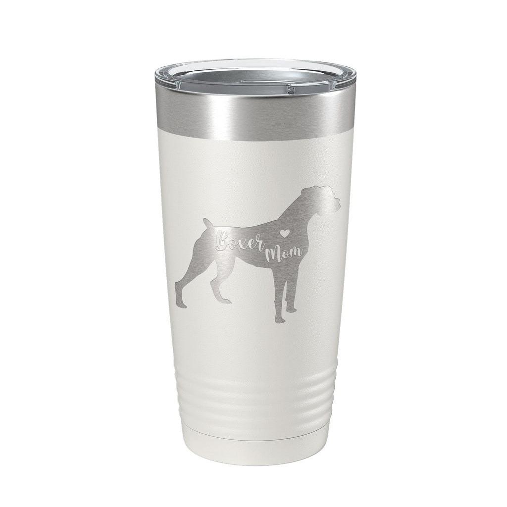 Boxer Mom Tumbler Dog Travel Mug Gift Insulated Laser Engraved Coffee Cup 20 oz