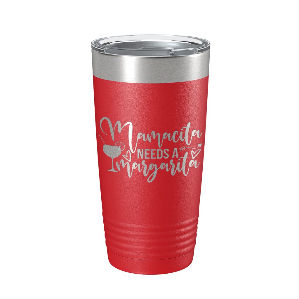 Mamacita Needs A Margarita Tumbler Funny Mom Travel Mug Mother's Day Gift Insulated Laser Engraved Coffee Cup Momma Mama Drink 20 oz