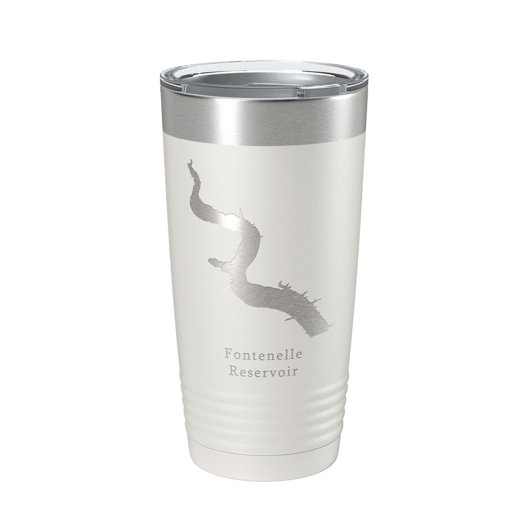 Fontenelle Reservoir Tumbler Lake Map Travel Mug Insulated Laser Engraved Coffee Cup Wyoming 20 oz