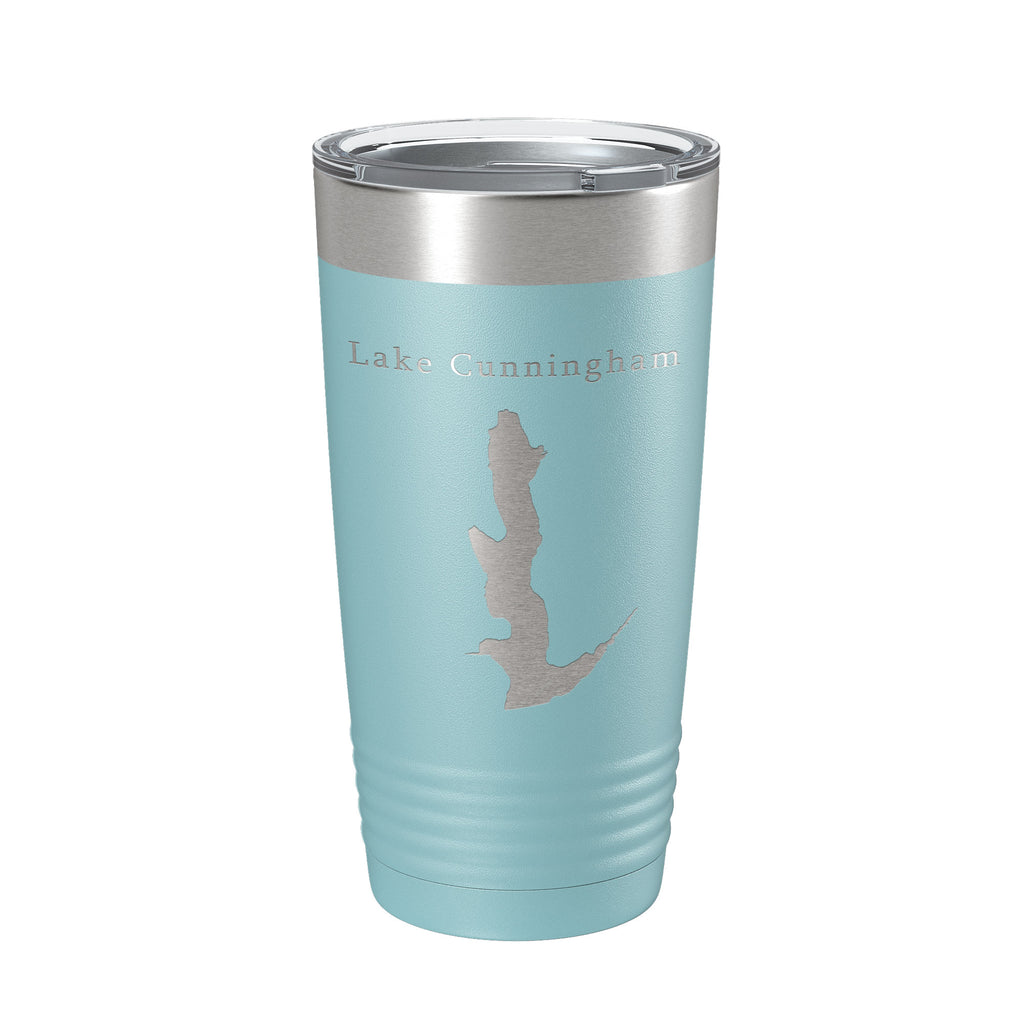 Lake Glenn Cunningham Map Tumbler Travel Mug Insulated Laser Engraved Coffee Cup Nebraska 20 oz