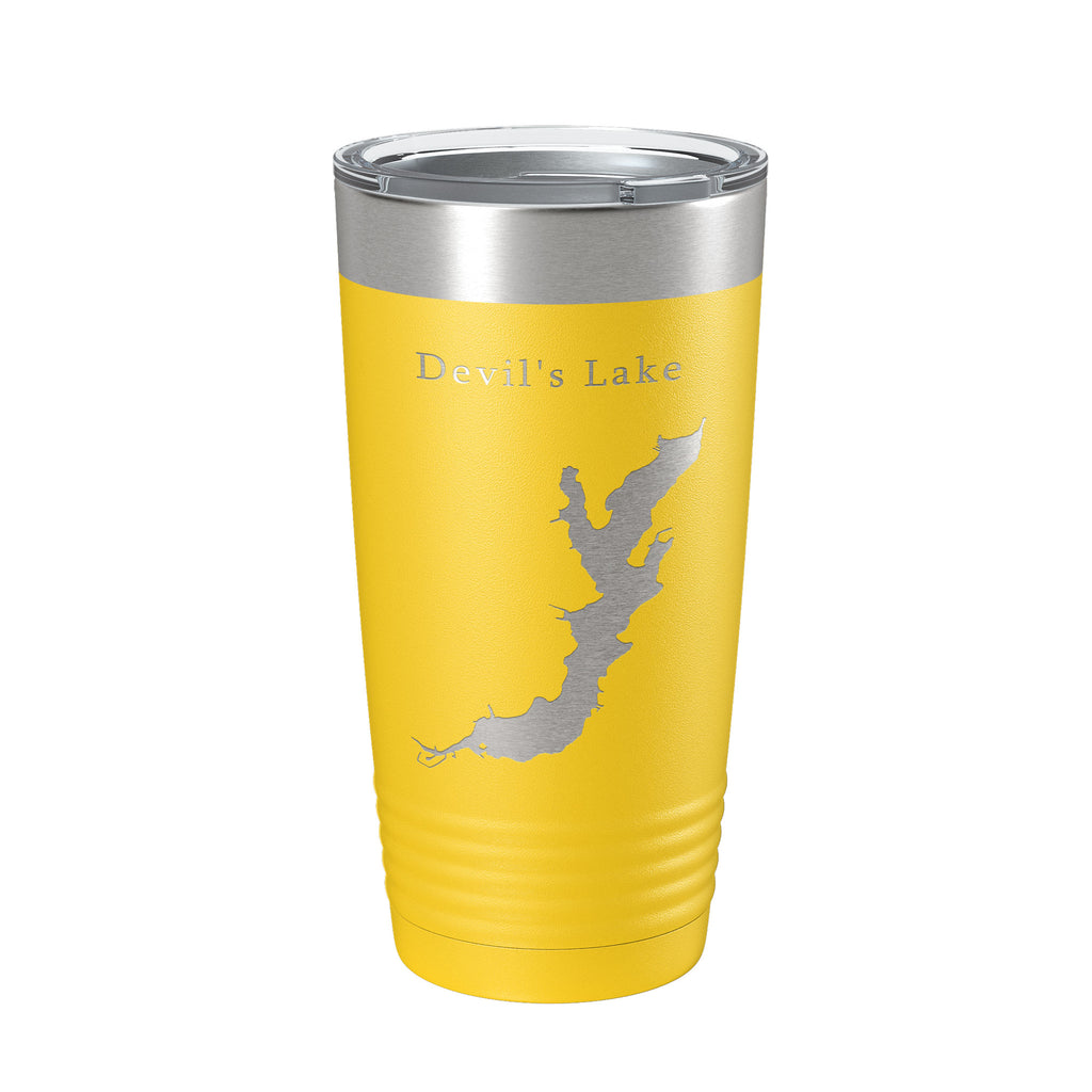 Devil's Lake Map Tumbler Travel Mug Insulated Laser Engraved Coffee Cup Oregon 20 oz