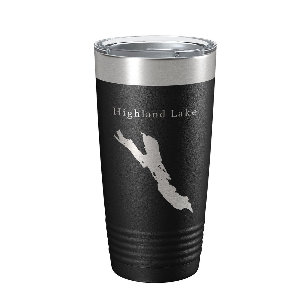 Highland Lake Bridgton Map Tumbler Travel Mug Insulated Laser Engraved Coffee Cup Maine 20 oz