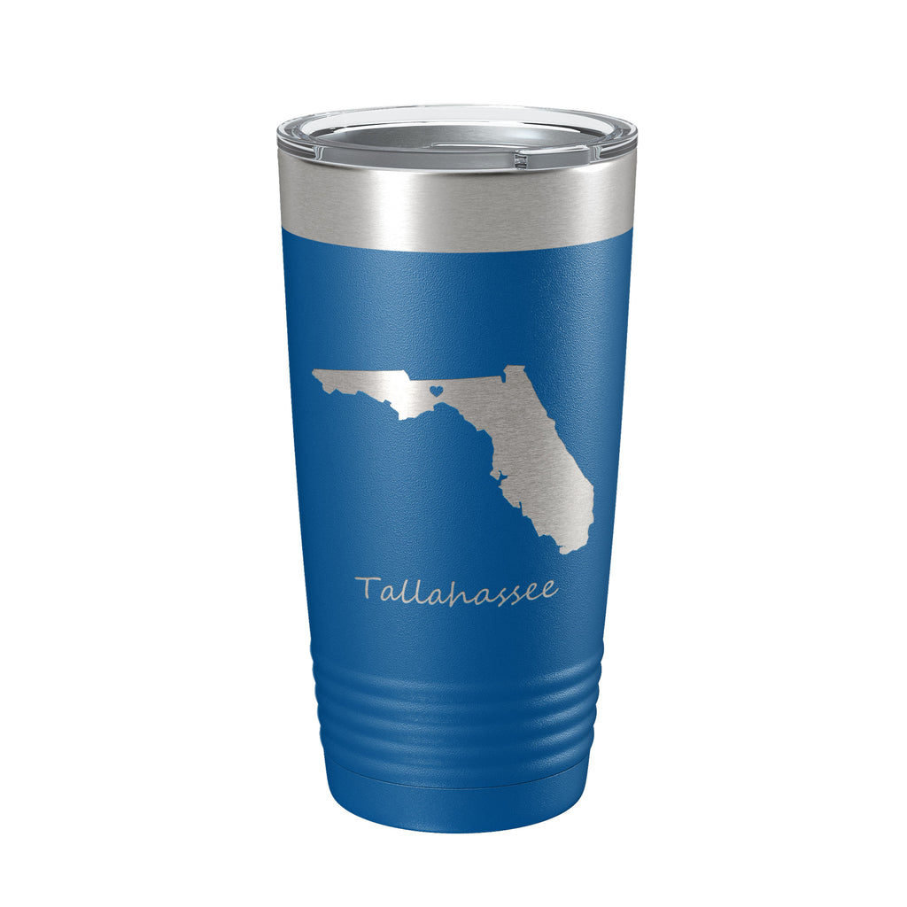 Tallahassee Home Heart Tumbler Travel Mug Insulated Laser Engraved Coffee Cup Florida 20 oz