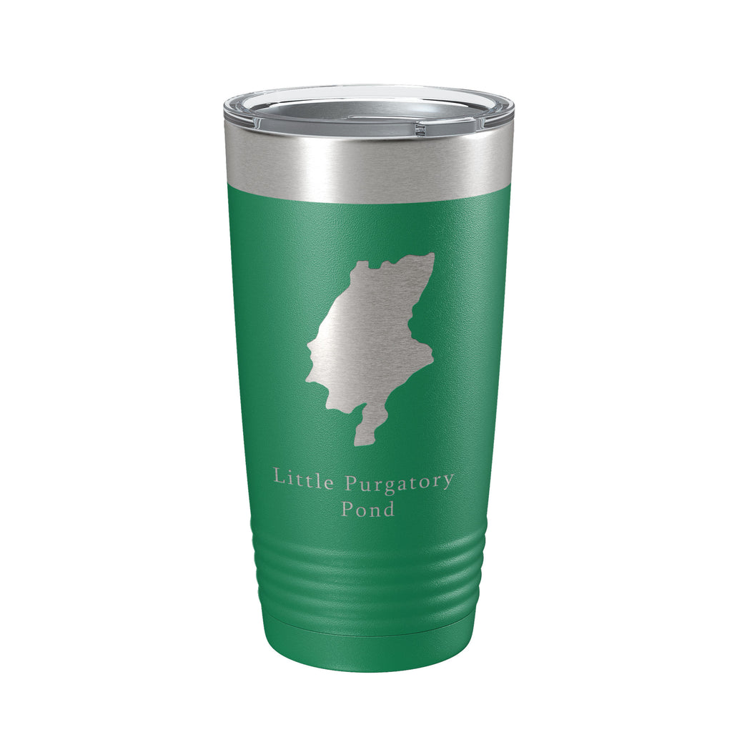 Little Purgatory Pond Tumbler Lake Map Travel Mug Insulated Laser Engraved Coffee Cup Maine 20 oz