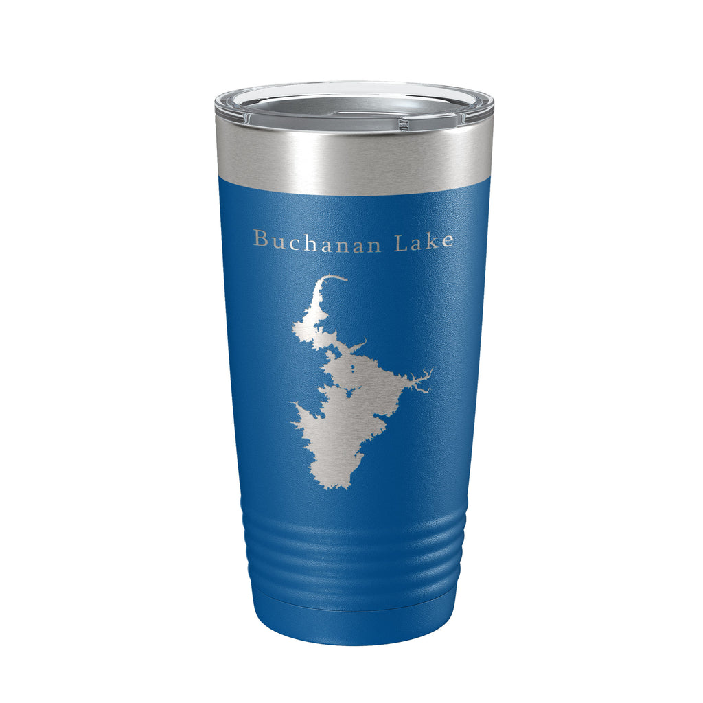 Buchanan Lake Map Tumbler Travel Mug Insulated Laser Engraved Coffee Cup Texas 20 oz