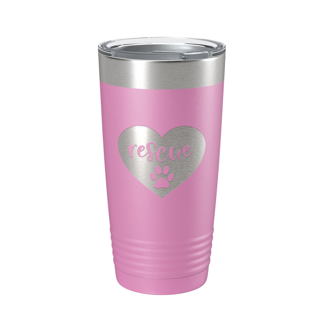 Rescue Dog Tumbler Love Heart Travel Mug Gift Insulated Laser Engraved Coffee Cup 20 oz