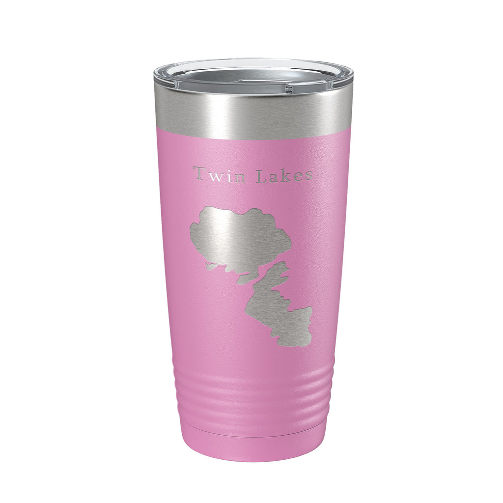 Twin Lakes Map Tumbler Travel Mug Insulated Laser Engraved Coffee Cup Idaho 20 oz