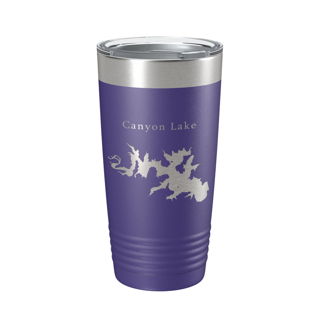 Canyon Lake Map Tumbler Travel Mug Insulated Laser Engraved Coffee Cup Texas 20 oz