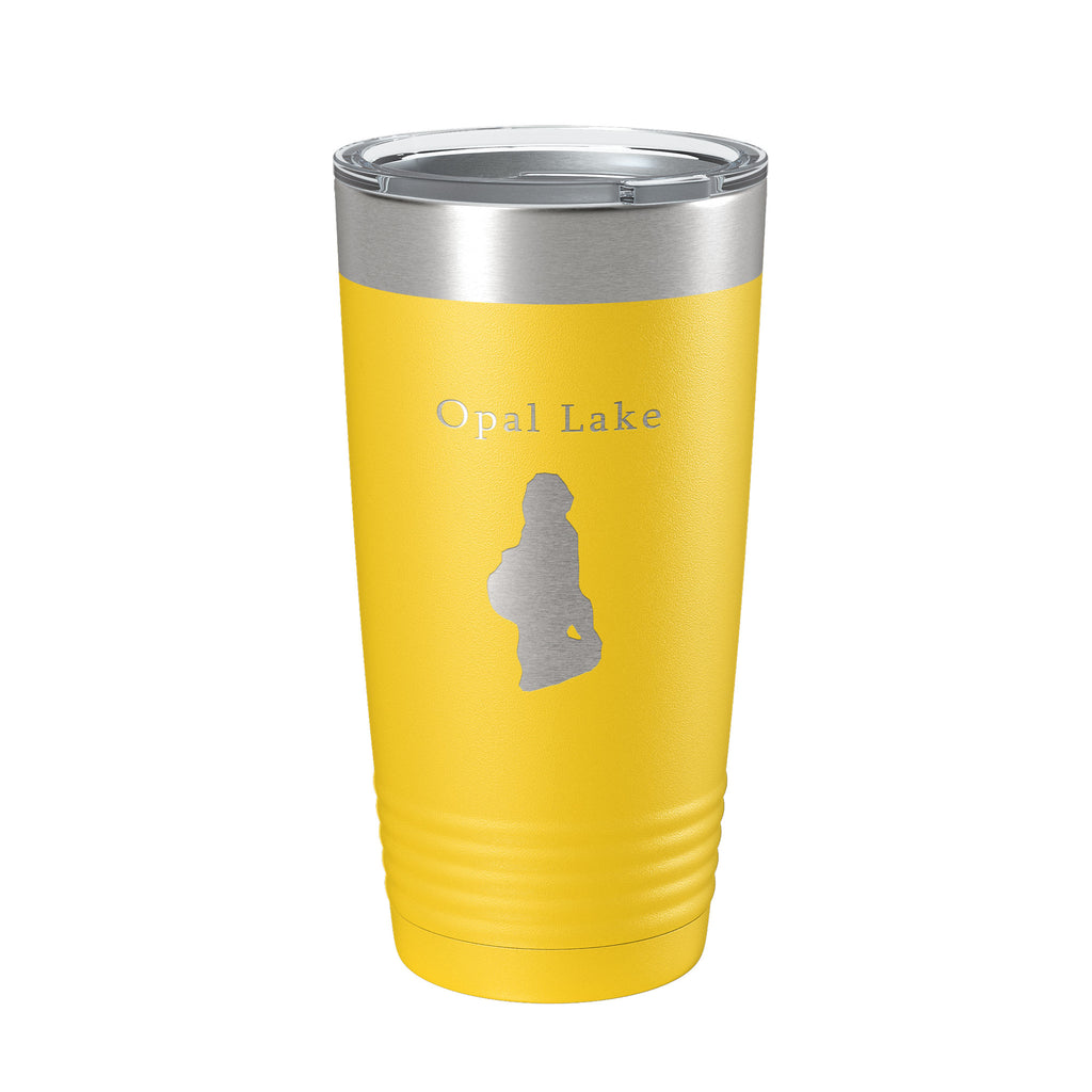 Opal Lake Map Tumbler Travel Mug Insulated Laser Engraved Coffee Cup Michigan 20 oz