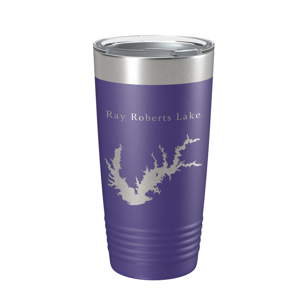 Ray Roberts Lake Map Tumbler Travel Mug Insulated Laser Engraved Coffee Cup Texas 20 oz