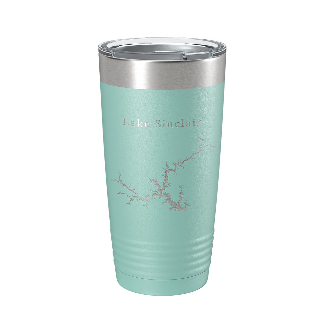 Lake Sinclair Map Tumbler Travel Mug Insulated Laser Engraved Coffee Cup Georgia 20 oz