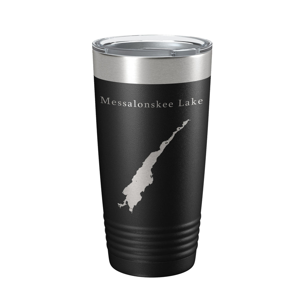 Messalonskee Lake Map Tumbler Travel Mug Insulated Laser Engraved Coffee Cup Maine 20 oz