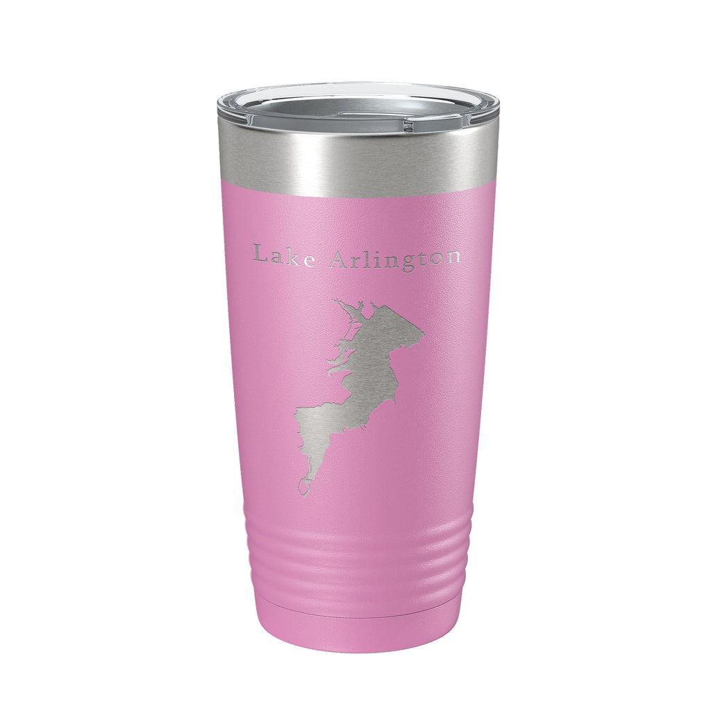 Lake Arlington Map Tumbler Travel Mug Insulated Laser Engraved Coffee Cup Texas 20 oz