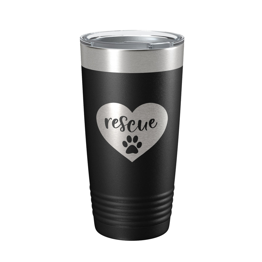 Rescue Dog Tumbler Love Heart Travel Mug Gift Insulated Laser Engraved Coffee Cup 20 oz