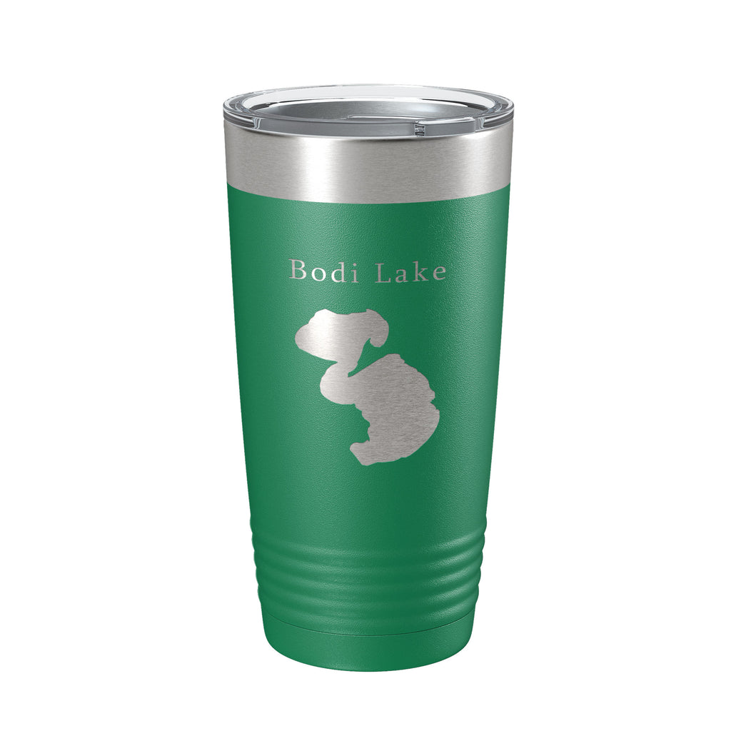 Bodi Lake Map Tumbler Travel Mug Insulated Laser Engraved Coffee Cup Michigan 20 oz